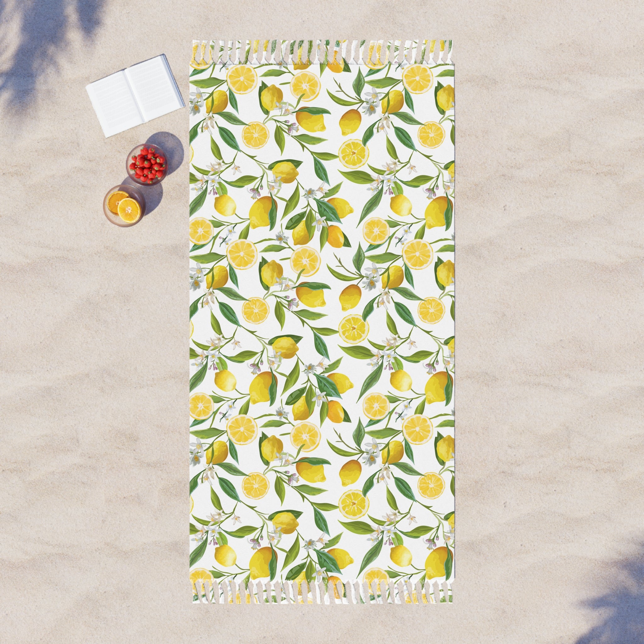 COSSIE Amalfi Boho Lemon Beach Towel