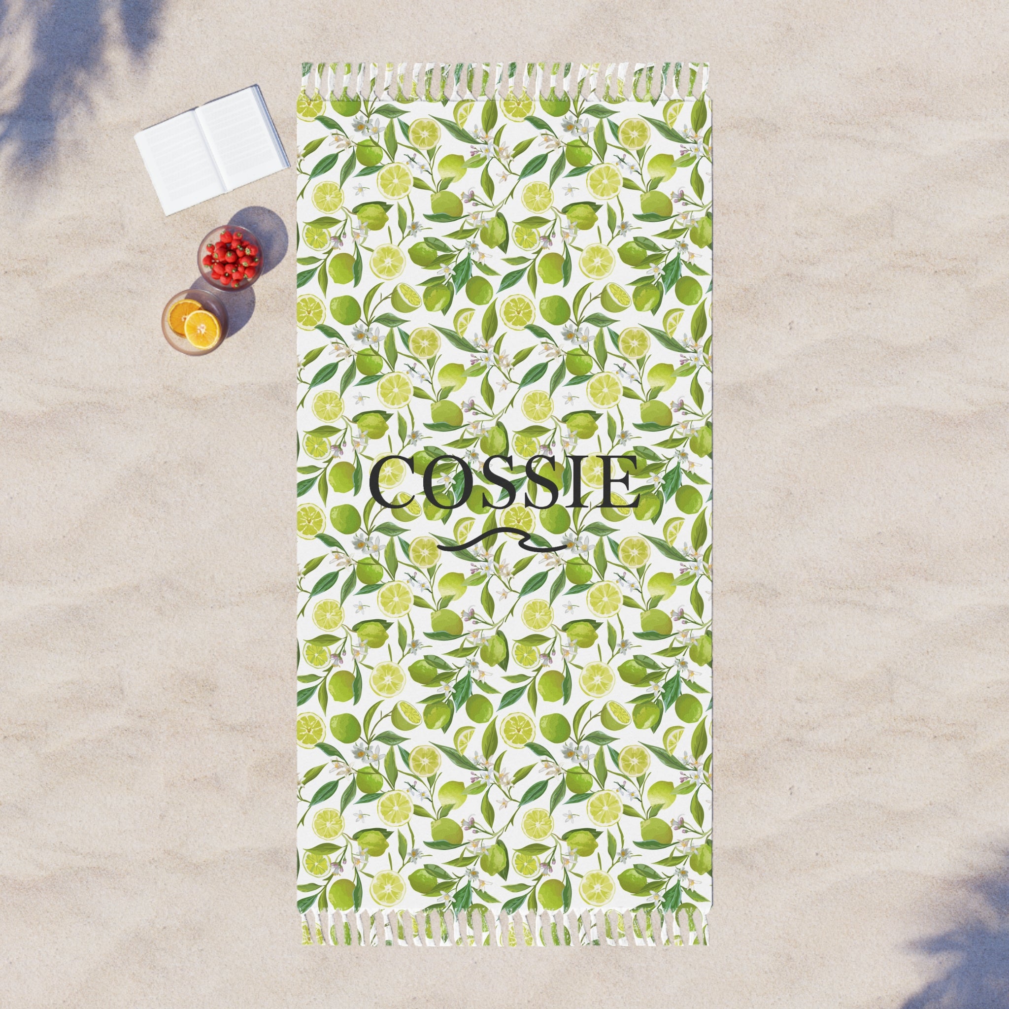COSSIE Lemon Boho Beach Towel