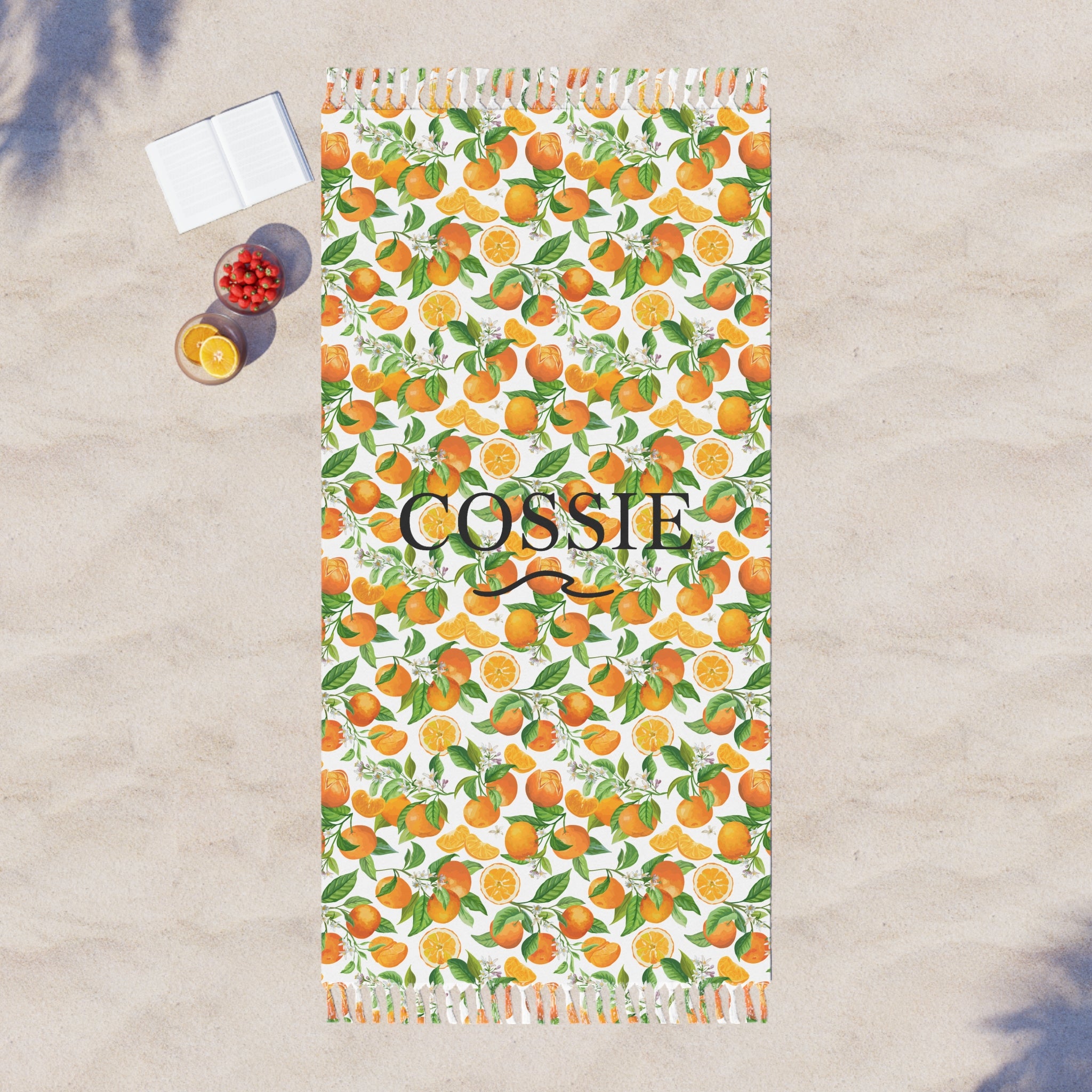 COSSIE Amalfi Orange Boho Beach Towel