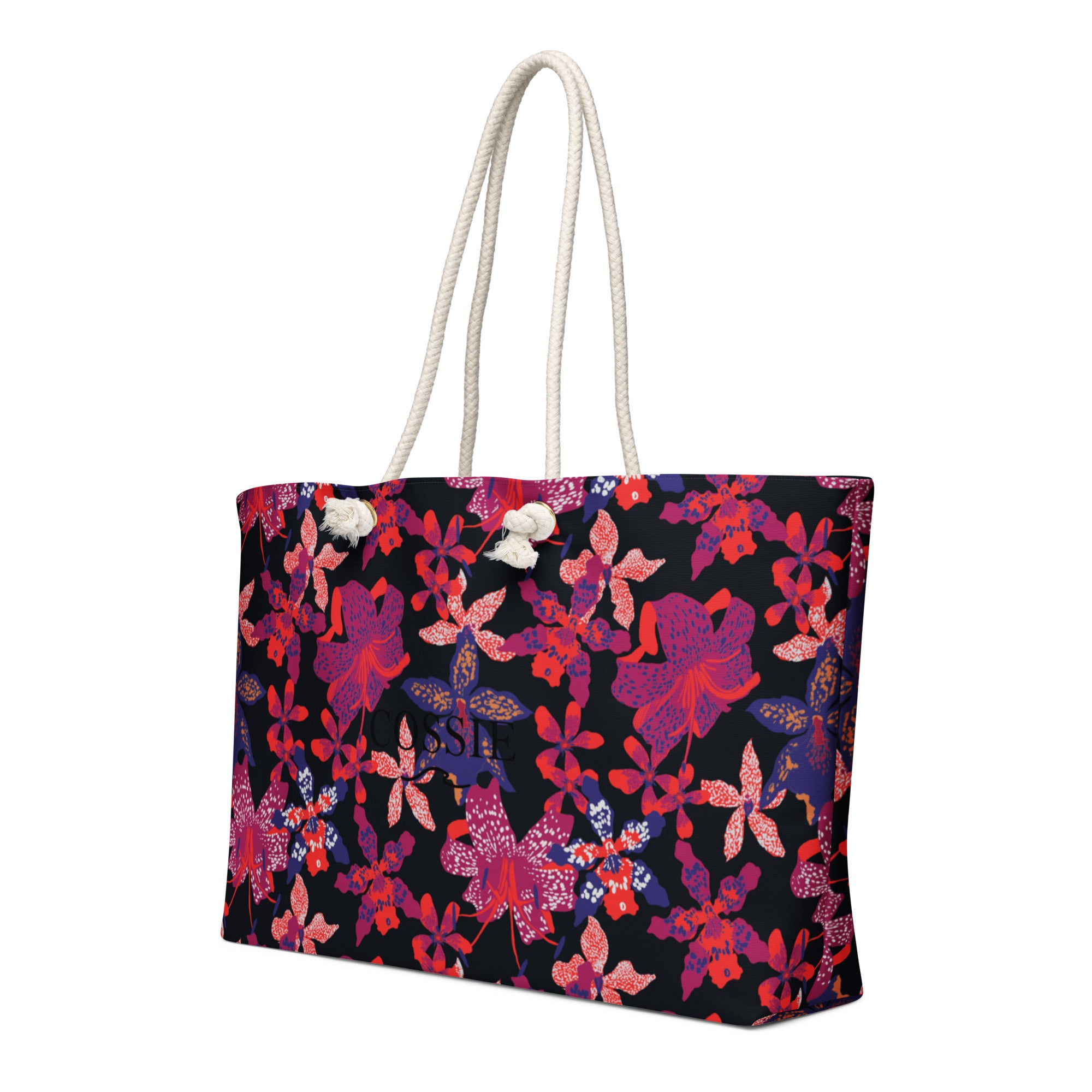COSSIE Red Flowers Oversized weekender bag